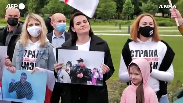 Vilnius, la leader dell'opposizione Bielorussia in piazza per la liberta' d'espressione
