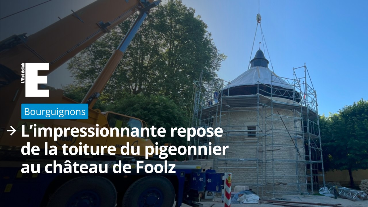L’impressionnante repose de la toiture du pigeonnier au château de Foolz à Bourguignons
