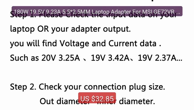 180W 19.5V 9.23A 5.5*2.5MM Laptop Adapter For MSI GE72VR GS63V... Hot Deal 2026 | Limited Offer!