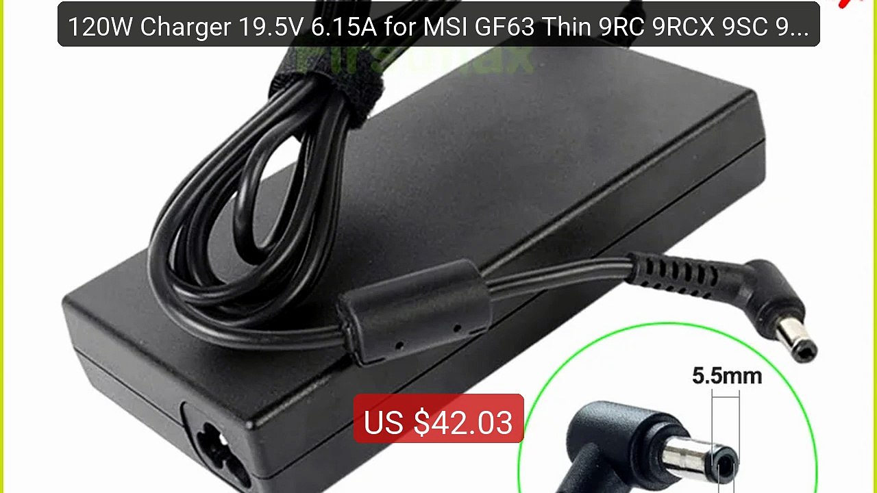 120W Charger 19.5V 6.15A for MSI GF63 Thin 9RC 9RCX 9SC 9SC 9... -- Amazing Value 2026 | Must Have!