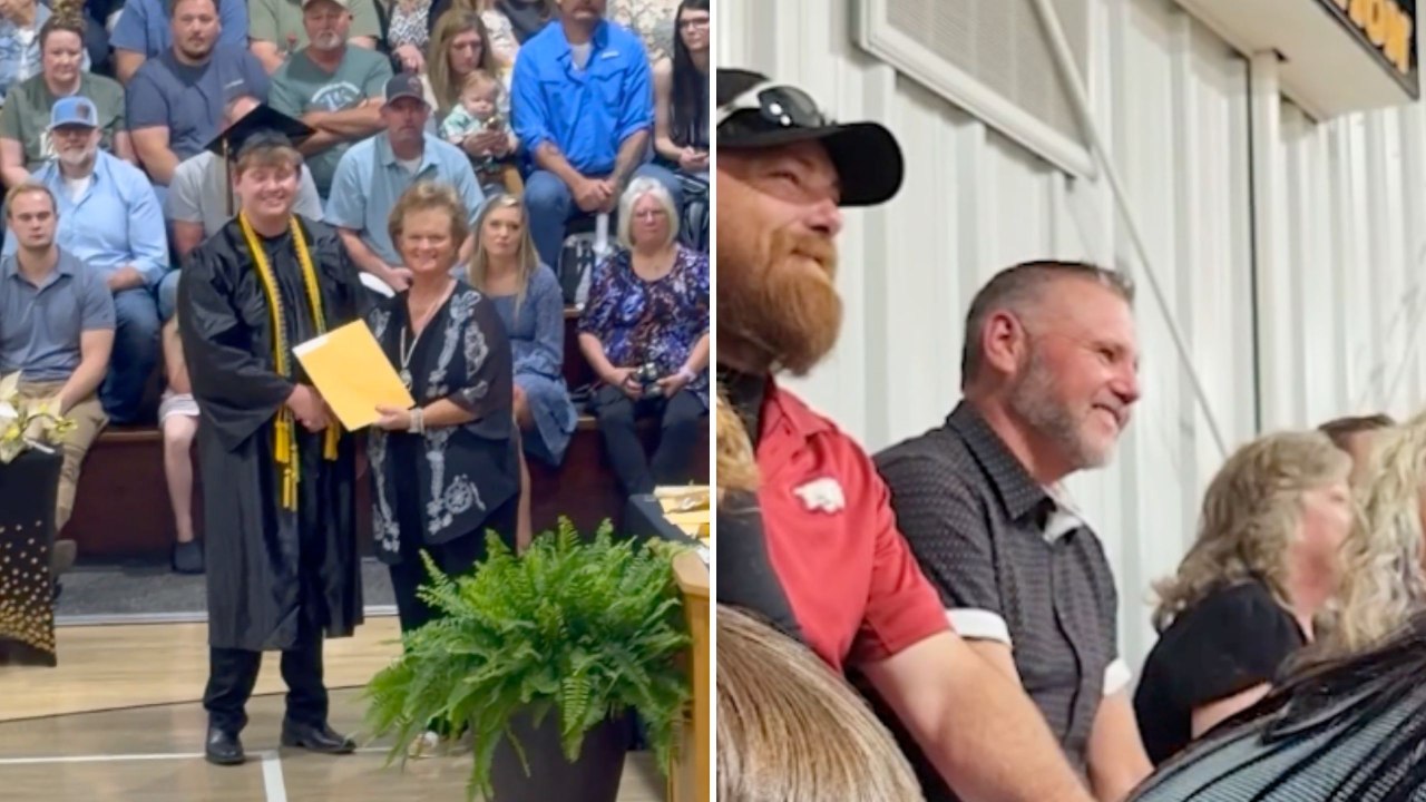 Teen Surprises Stepdad By Taking His Name To Cross Graduation Stage | Happily TV