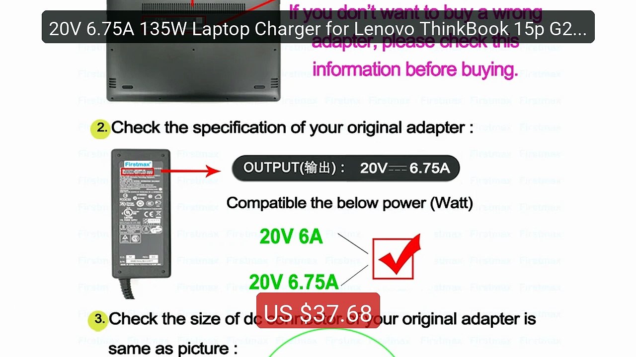 20V 6.75A 135W Laptop Charger for Lenovo ThinkBook 15p G2 ITH IMH ... -- Best Deal 2026 | Shop Now!