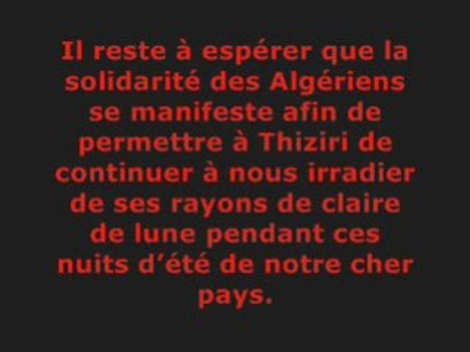 Thiziri OUSSAR sous la menace d'une éclipse