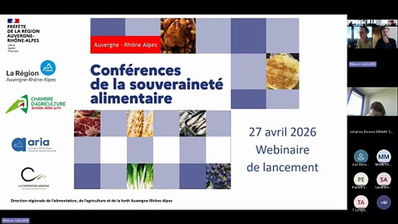 Conférence souveraineté alimentaire en Auvergne-Rhône-Alpes : webinaire