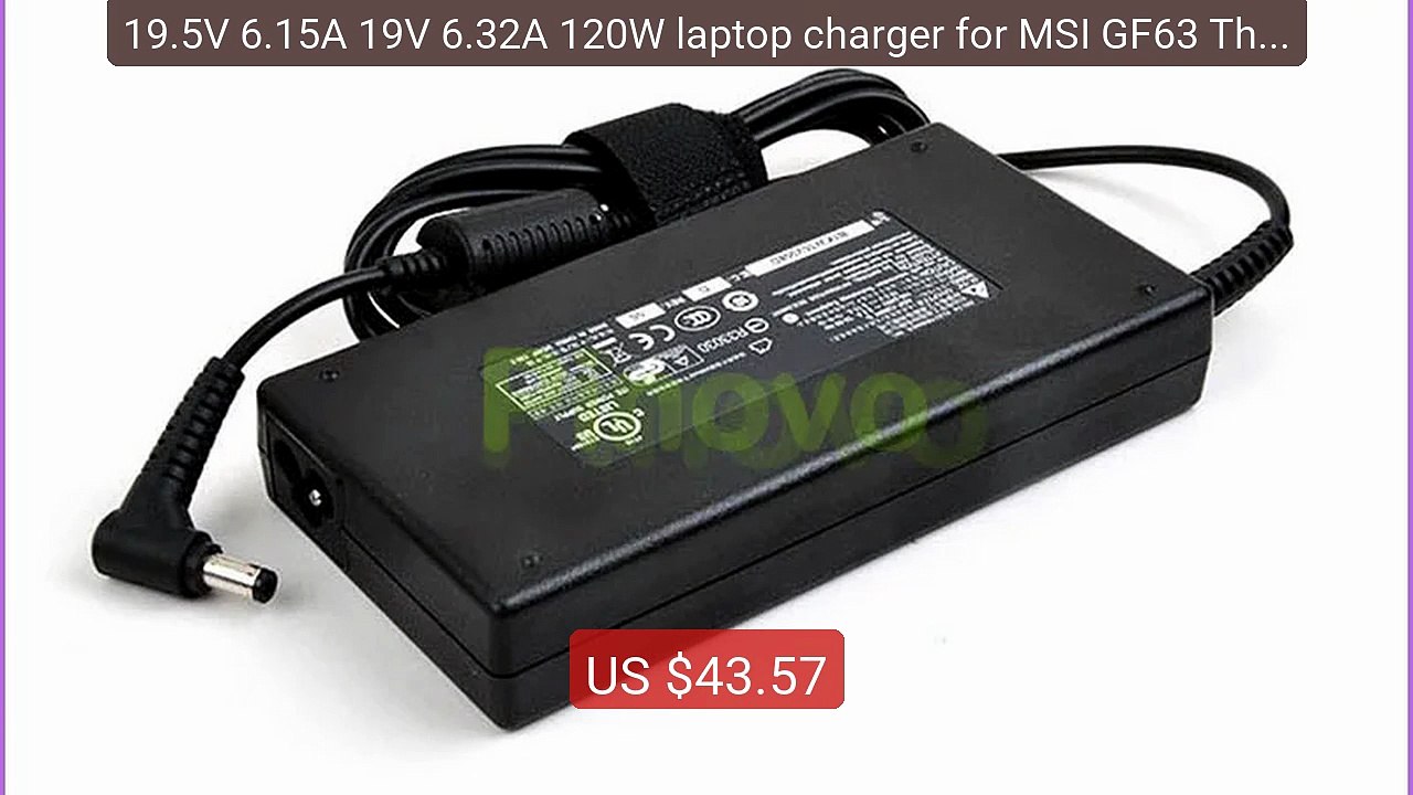 19.5V 6.15A 19V 6.32A 120W laptop charger for MSI GF63 Thin 8... -- Amazing Value 2026 | Must Have!