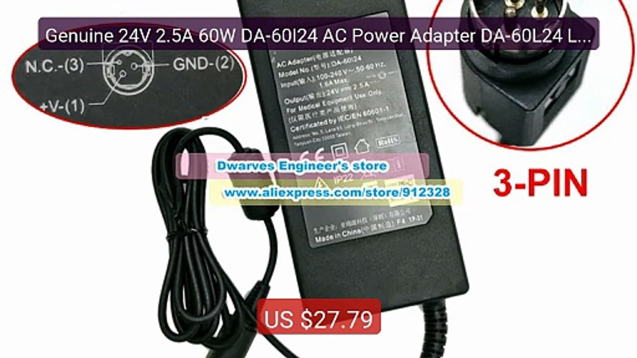 Genuine 24V 2.5A 60W DA-60I24 AC Power Adapter DA-60L24 Lap... -- Top Pick 2026 | Unbeatable Price!