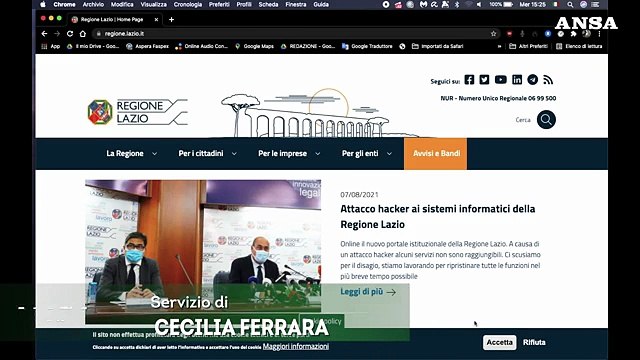 Attacco hacker, torna in funzione il portale della Regione Lazio