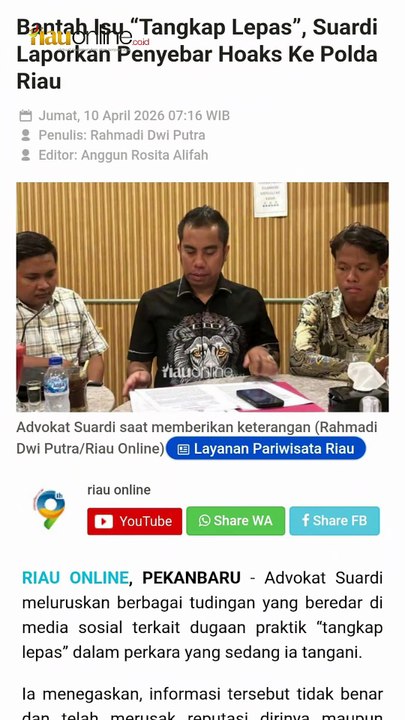Kasus “Lepas Tangkap” oleh Satresnarkoba Kota Pekanbaru