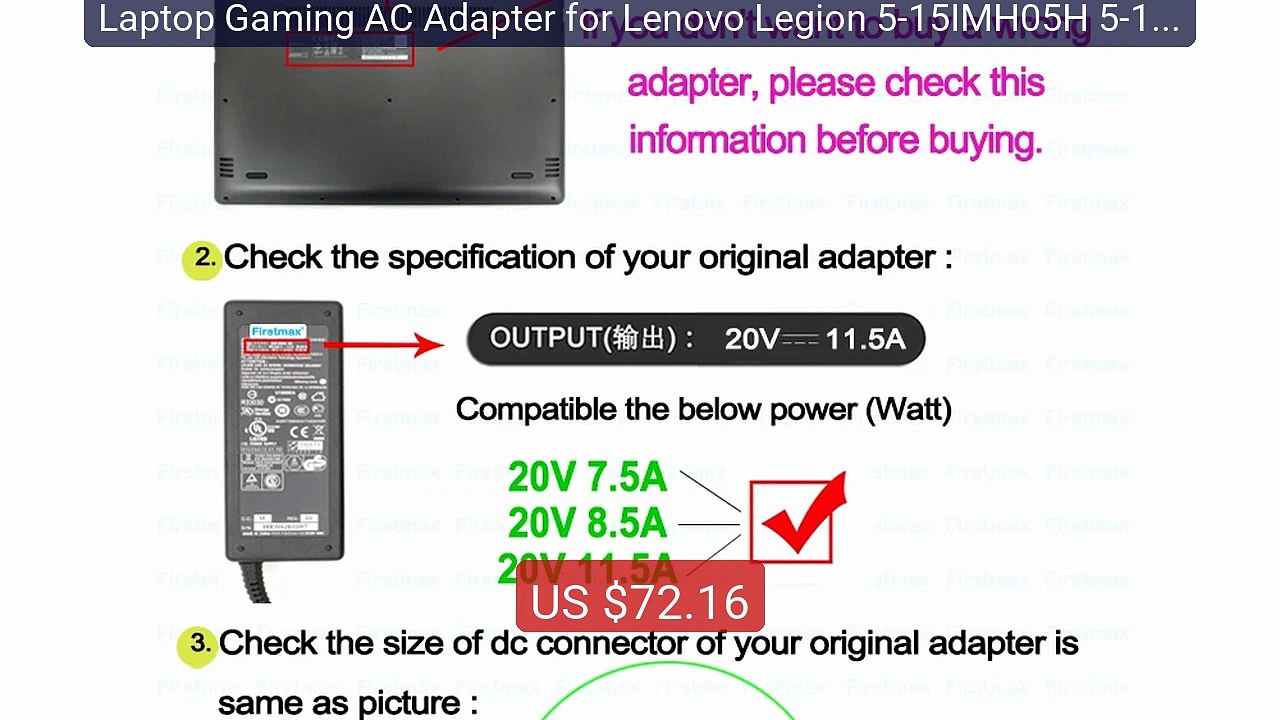 Laptop Gaming AC Adapter for Lenovo Legion 5-15IMH05H 5-15IMH6 5-1... -- Best Deal 2026 | Shop Now!