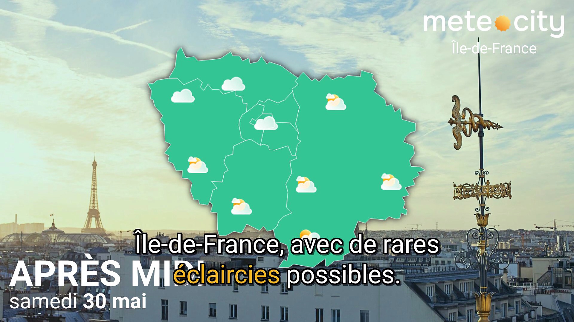 Bulletin météo Île-de-France du samedi 30 mai 2026
