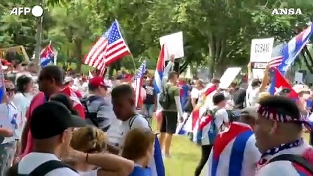 Usa, manifestazione anti-Cuba fuori dalla Casa Bianca