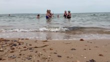 Residents in Whitstable bathe in the sea to protest water shortages