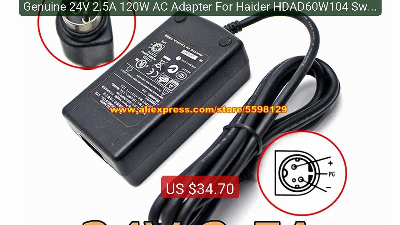 Genuine 24V 2.5A 120W AC Adapter For Haider HDAD60W104 Switching P... -- Best Deal 2026 | Shop Now!