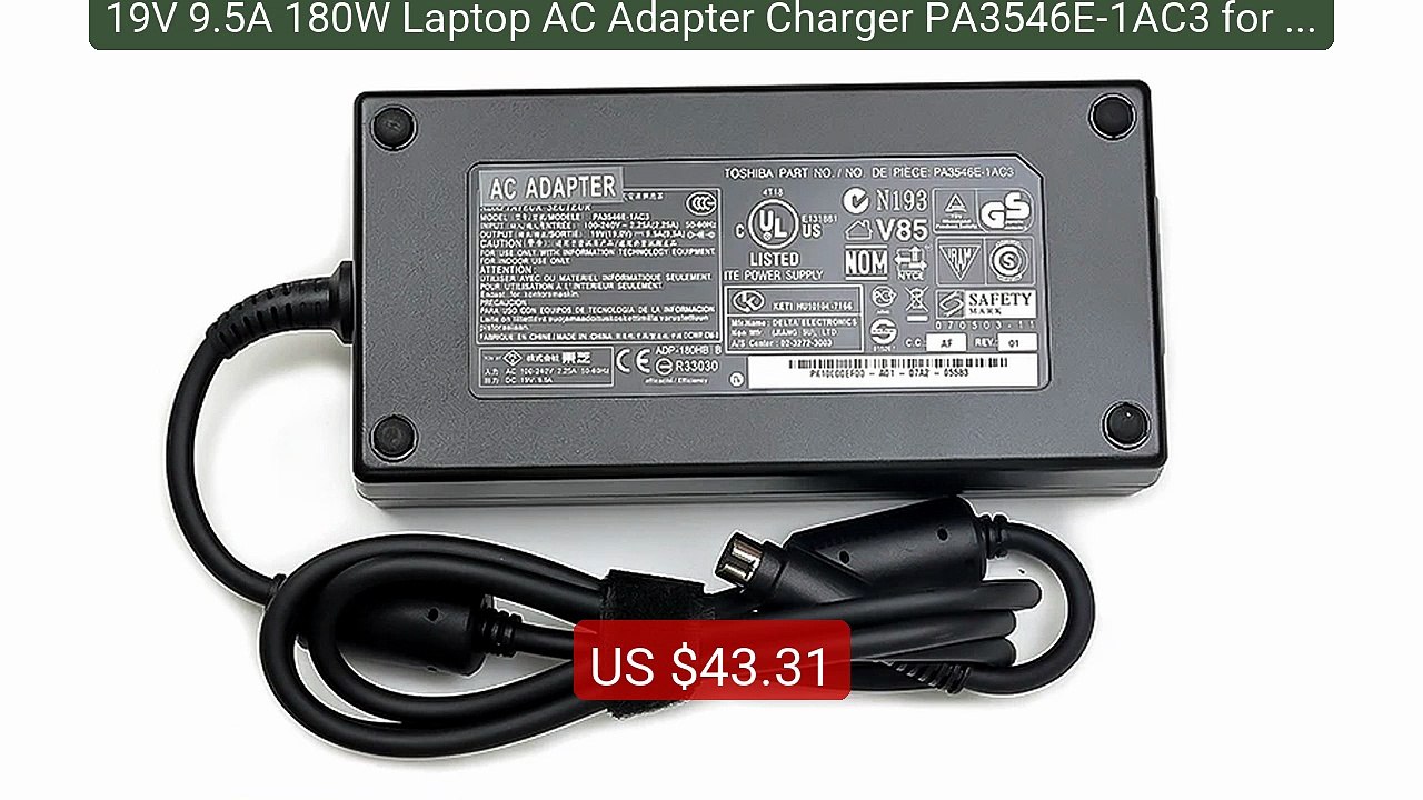 19V 9.5A 180W Laptop AC Adapter Charger PA3546E-1AC3 for To... -- Top Pick 2026 | Unbeatable Price!
