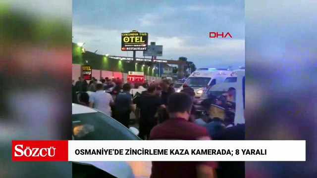 Osmaniye’de zincirleme kaza kamerada; 8 yaralı