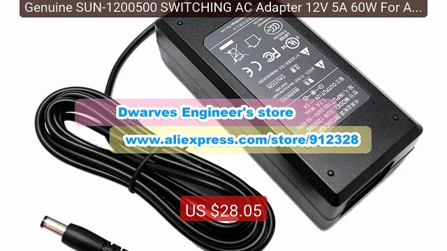 Genuine SUN-1200500 SWITCHING AC Adapter 12V 5A 60W For ACER M... Best Buy 2026 | Great Quality!