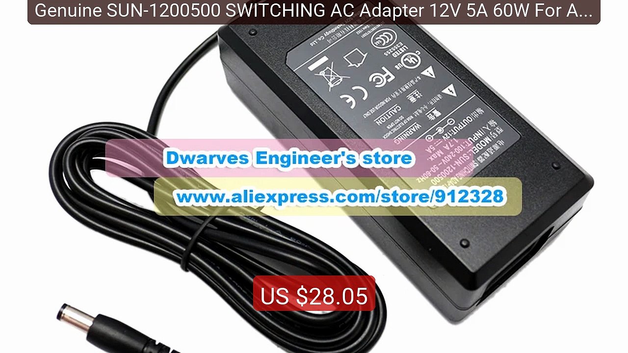 Genuine SUN-1200500 SWITCHING AC Adapter 12V 5A 60W For ACER M... -- Best Buy 2026 | Great Quality!
