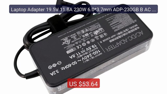 Laptop Adapter 19.5V 11.8A 230W 6.0*3.7mm ADP-230GB B AC Power... Best Buy 2026 | Great Quality!