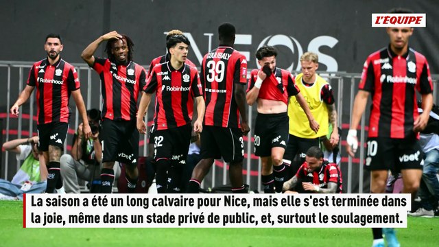 Nice conserve sa place en Ligue 1 après sa large victoire contre Saint-Étienne en barrage retour - Foot - Barrages Ligue 1 / Ligue 2