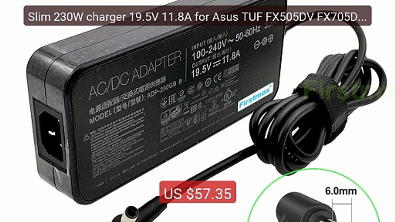 Slim 230W charger 19.5V 11.8A for Asus TUF FX505DV FX705DY FA... -- Amazing Value 2026 | Must Have!