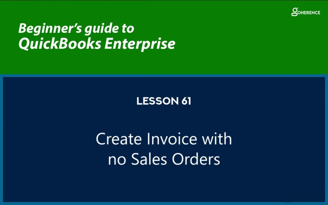 61 - Create Invoice with no Sales Orders