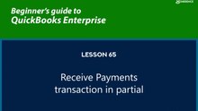 65 - Receive Payments transaction in partial