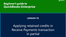 72 - Apply Retained Earnings in Receive Payments transaction in partial