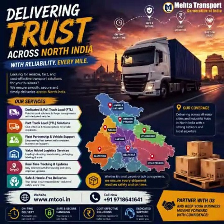 Top-Rated Logistics Company in India | Mehta Transport
