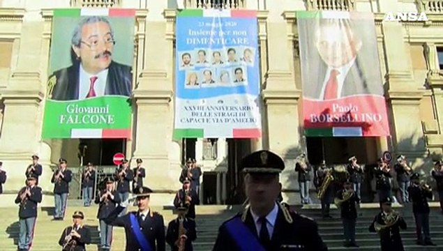 Strage Capaci, l'inno di Mameli suonato dalla banda della Polizia