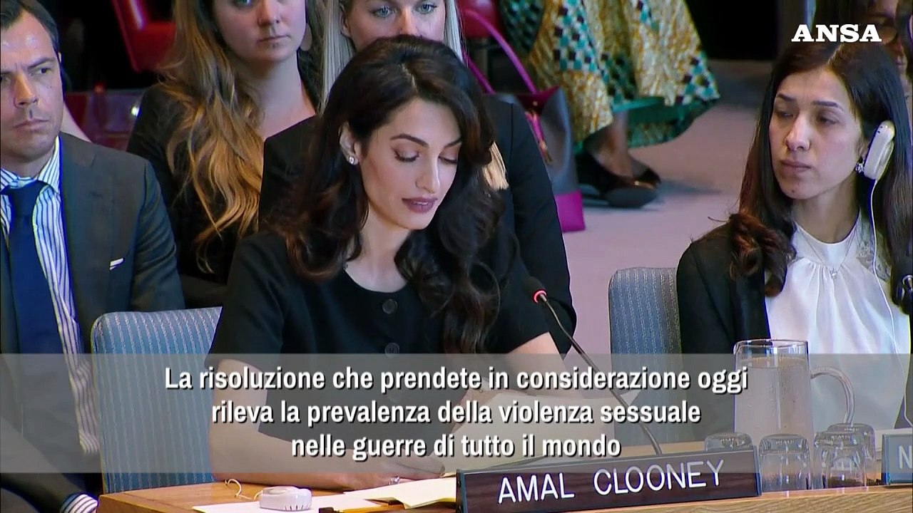 Amal Clooney all'Onu: c'e' un'epidemia di violenza sessuale
