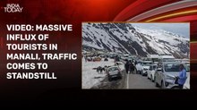Video: Massive tourist rush triggers traffic gridlock on Manali-Rohtang route