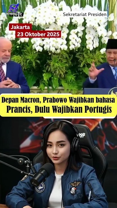 Depan Macron, Prabowo Wajibkan Sekolah Belajar bahasa Prancis, Dulu depan Da Silva Wajibkan Portugis