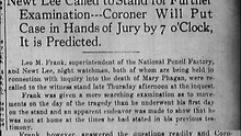 Thursday, May 8th, 1913, Leo Frank is Again Quizzed by Coroner