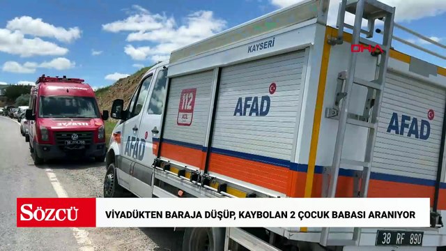 Viyadükten baraja düşüp, kaybolan 2 çocuk babası aranıyor