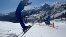 Skiers Try To Show Off But Skid Out In Sync