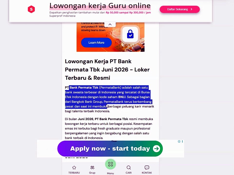 Lowongan Kerja PT Bank Permata Juni 2026