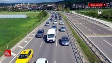 Bolu ve Düzce'de yollarda bayram dönüşü yoğunluğu yaşanıyor