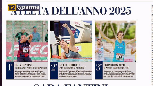 ATLETA DELL’ANNO, FANTINI TORNA REGINA DELLO SPORT PARMENSE | ATLETA DELL’ANNO, FANTINI TORNA REGINA DELLO SPORT PARMENSE