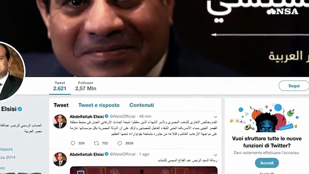 Esplosione Cairo, Al Sisi: 'e' atto terroristico'