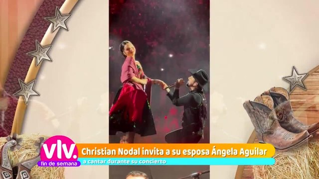 Christian Nodal invita a su esposa a cantar durante su concierto