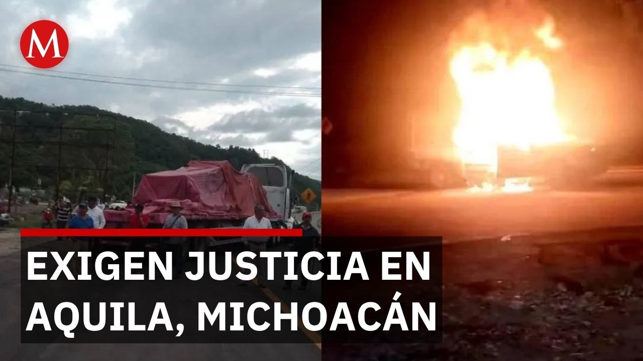En Michoacán, comuneros bloquean e incendian vehículos tras triple homicidio en Pomaro