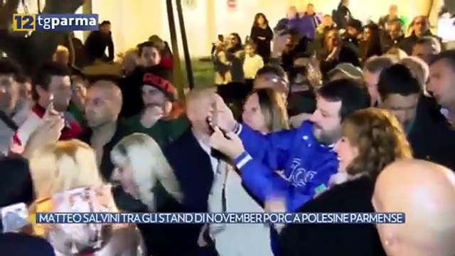 MATTEO SALVINI TRA GLI STAND DI NOVEMBER PORC A POLESINE PARMENSE