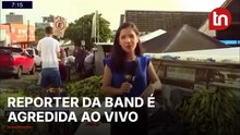 Repórter da Band apanha de homem durante entrada ao vivo na TV