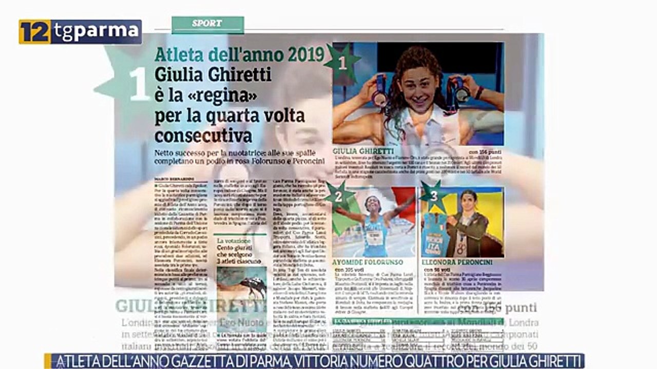 ATLETA DELL'ANNO GAZZETTA DI PARMA, VITTORIA NUMERO QUATTRO PER GIULIA GHIRETTI