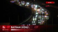 Kuzey Marmara Otoyolu Kocaeli geçişinde bayram trafiği yoğunluğu