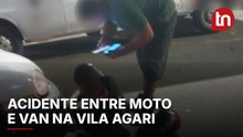 Jovem fica ferido em colisão entre moto e van na Vila Agari em Apucarana