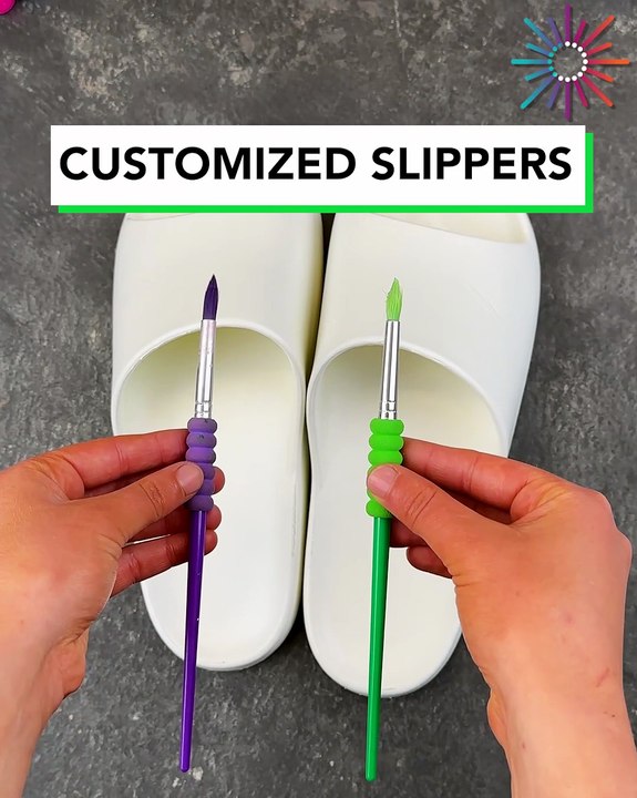 Cool DIY customized slippers! 💯