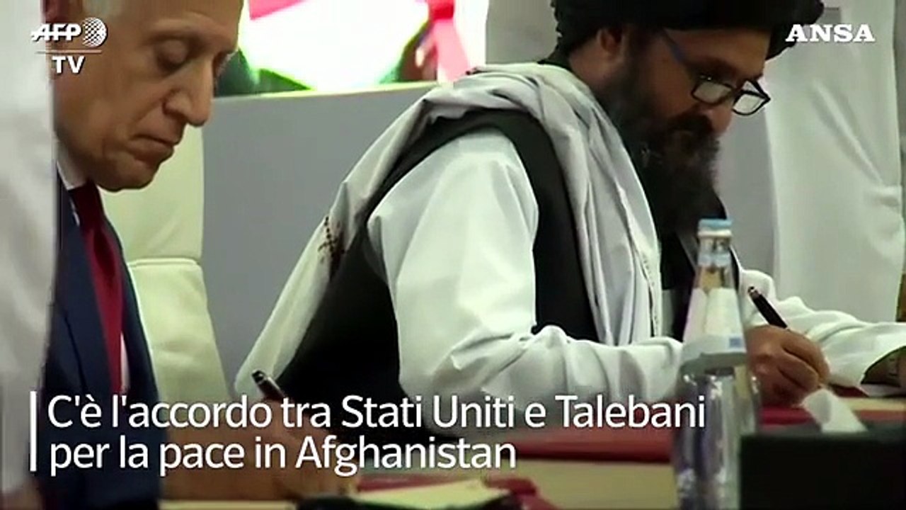 Usa-Talebani: firmato l'accordo di pace