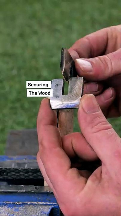 Securing a hardwood handle using metal cross